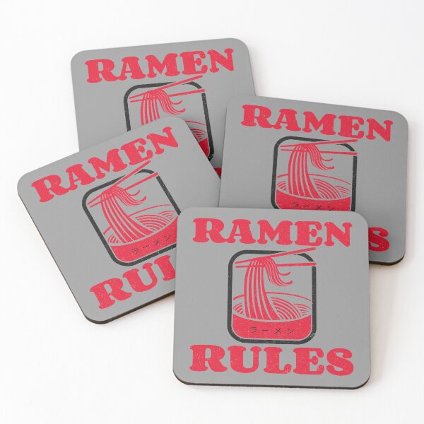 Item preview, Ramen Rules Noodle Bowl Chopsticks Red Grey designed and sold by Sunny Collections.