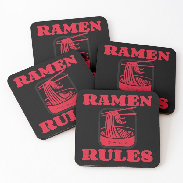 Item preview, Ramen Rules Noodle Bowl Chopsticks Red Black designed and sold by Sunny Collections.
