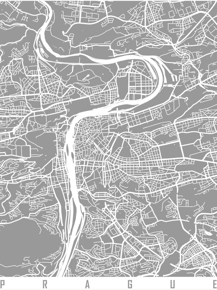 "Prague map grey" Photographic Print for Sale by mapsart Redbubble