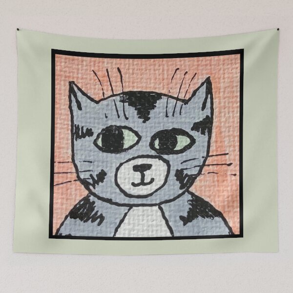 Item preview, Whimsical Cat Portrait #2 designed and sold by ErinBrieArt.