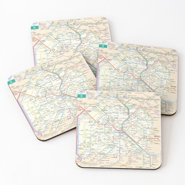Item preview, Paris Subway Map designed and sold by JanaMals.