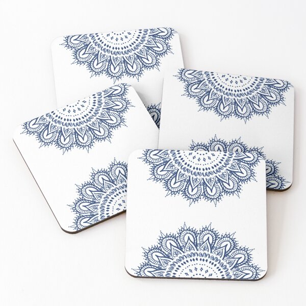 Item preview, Flower Mandala Pattern in Navy Blue designed and sold by maiemarielane.