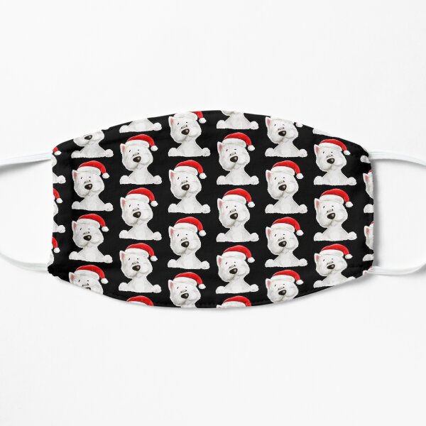 Santa Westie pattern Mask Mask