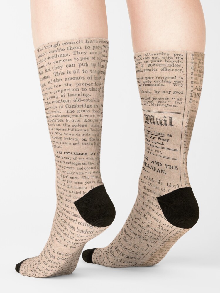 Alternate view of Historical #Old #Newspaper #OldNewspaper #HistoricalNewspaper Socks