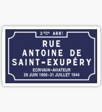 Rue Antoine de Saint-Exupery, Street Sign, Lyon, France Sticker