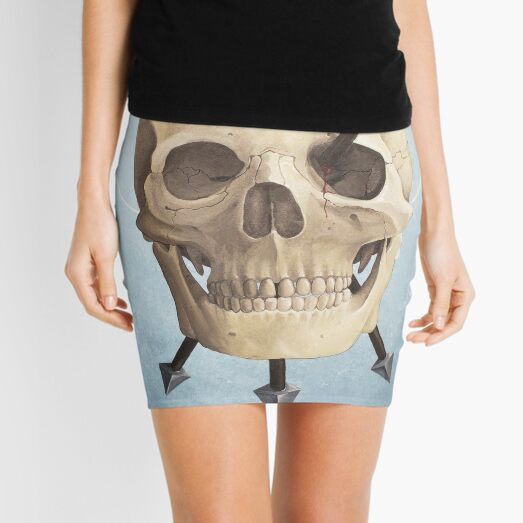 Three of Arrows - Original Painting Mini Skirt