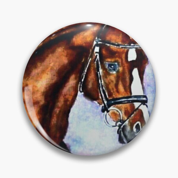 Item preview, Bay horse portait watercolor painting designed and sold by horseaddicted.