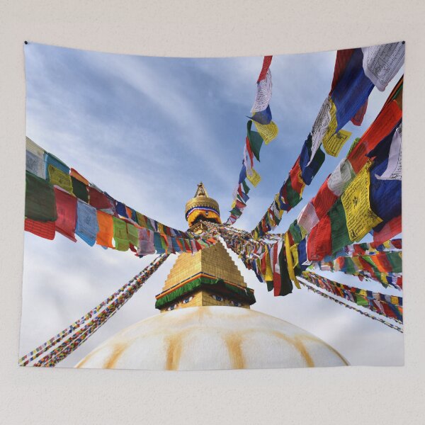 Item preview, New Boudha stupa buddhist prayer flag  designed and sold by anzus13carlett.