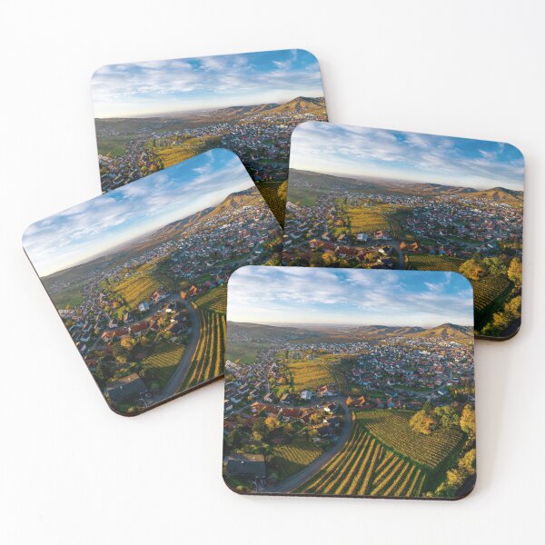 Item preview, Colorful landscape aerial view of little village Kappelrodeck in Black Forest mountains. Beautiful medieval castle Burg Rodeck. designed and sold by Alexander Sorokopud.