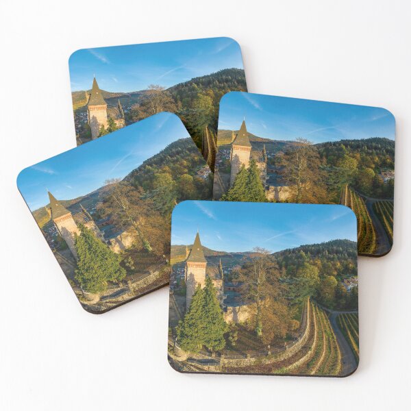 Item preview, Colorful landscape aerial view of little village Kappelrodeck in Black Forest mountains. Beautiful medieval castle Burg Rodeck. designed and sold by Alexander Sorokopud.
