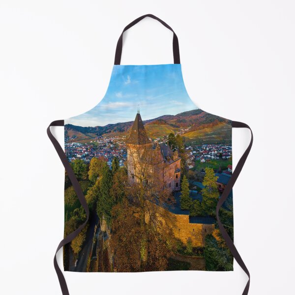 Item preview, Colorful landscape aerial view of little village Kappelrodeck in Black Forest mountains. Beautiful medieval castle Burg Rodeck. designed and sold by Alexander Sorokopud.