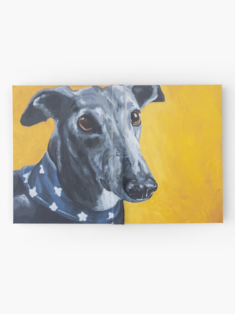 Greyhound Whippet Lurcher Black White Hardcover Journal By