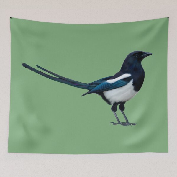 Item preview, Eurasian Magpie - UK Birds Digital Drawing Art  designed and sold by Victoria Charvill.