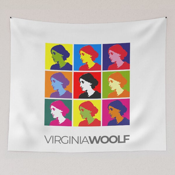 Item preview, Virginia Woolf pop-art portrait poster designed and sold by CMYKStudio.