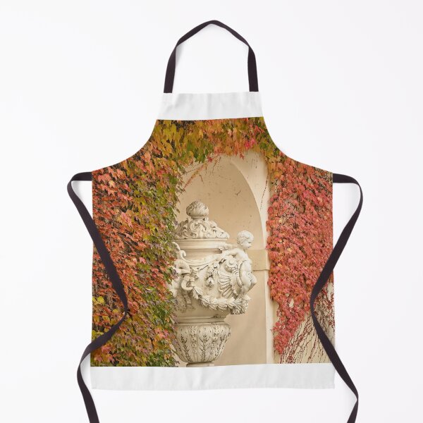 Item preview, wall with creeper plant and statue in Vienna autumn season designed and sold by goceris.