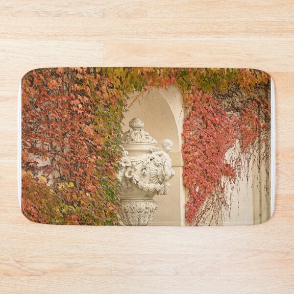 Item preview, wall with creeper plant and statue in Vienna autumn season designed and sold by goceris.