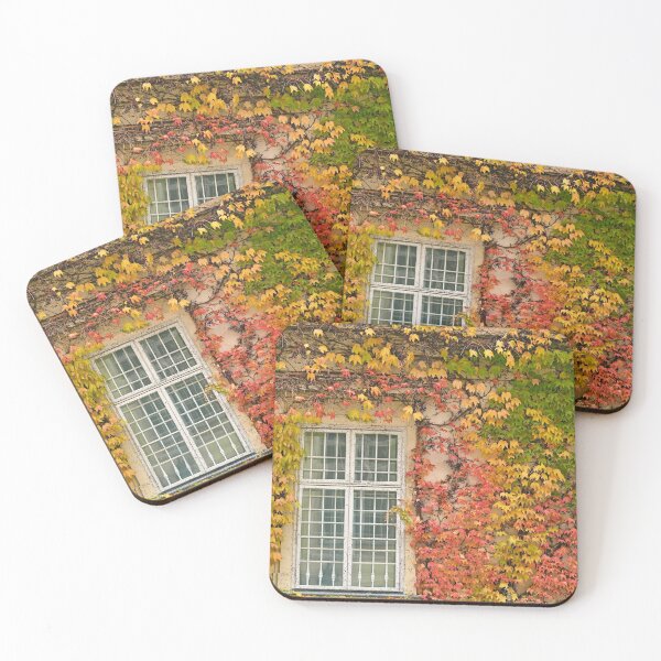 Item preview, wall with rustic window and colorful creeper foliage autumn season designed and sold by goceris.