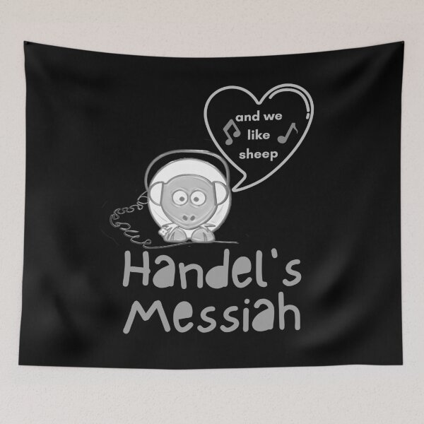 Item preview, Handel Messiah Sheep Funny and Cute Monochrome designed and sold by DesignsofNote.