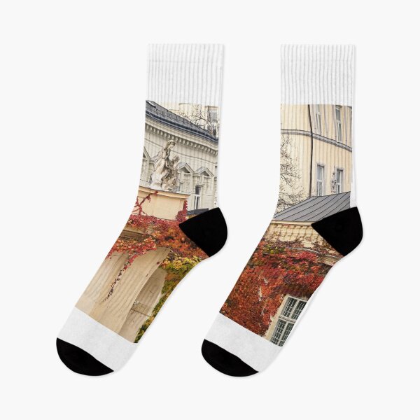 Item preview, old buildings covered with creeper colorful leaves in Vienna Austria designed and sold by goceris.