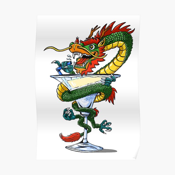 Chinese Cocktail Dragon Poster