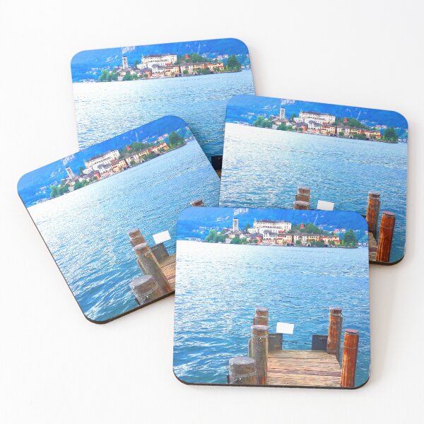 Item preview, Beautiful view of the Sant Giulio island from the little port of Orta Sant Giulio designed and sold by 360DESIGNING.