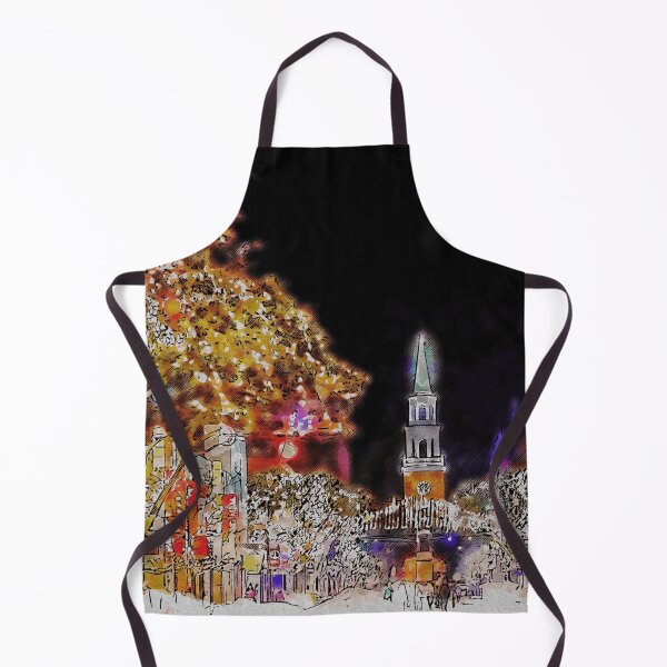 Item preview, Christmas evening in a small town - watercolor designed and sold by adamtepl.