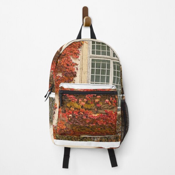 Item preview, wall with rustic window and creeper colorful leaves autumn season designed and sold by goceris.