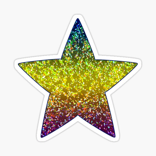 Rainbow Glitter Star Stickers