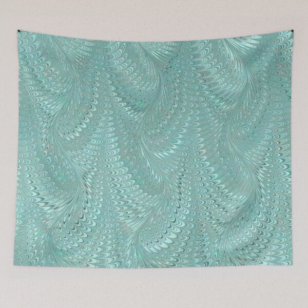 Item preview, Ebru Marbled Design in Aqua designed and sold by ReesDesigns.