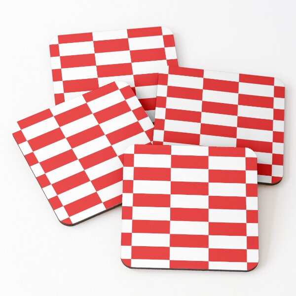 Item preview, Red & white football team colours (chequered) designed and sold by NiceEggThreads.