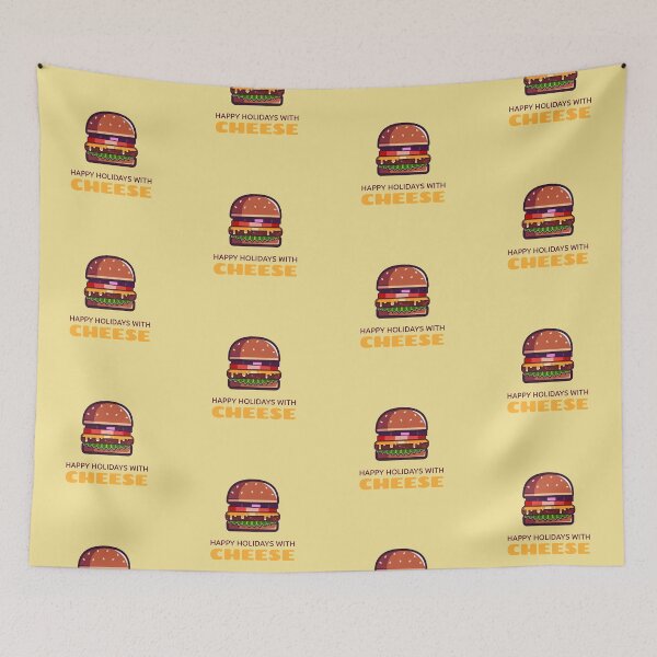 Item preview, Happy Holidays with Cheese designed and sold by FitFabFunny.