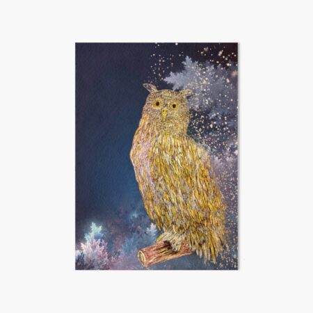 Christmas owl greeting card Art Board Print
