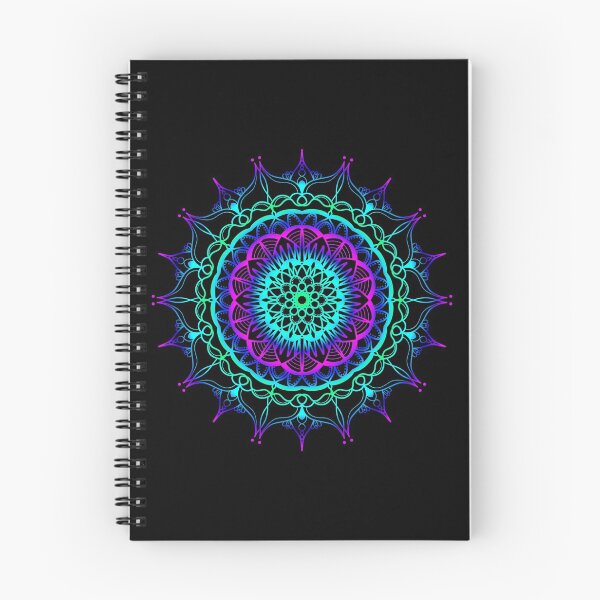 Item preview, Vibrant neon colourful ombre mandala designed and sold by felinefeelings.
