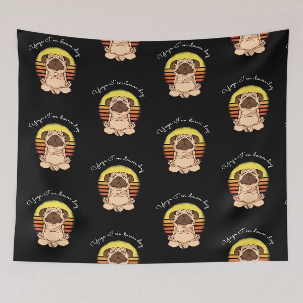 Item preview, Om Yoga I am down dog, Pug meditation Yoga and pug lover, Yoga lover gift designed and sold by T. MINISTRY.