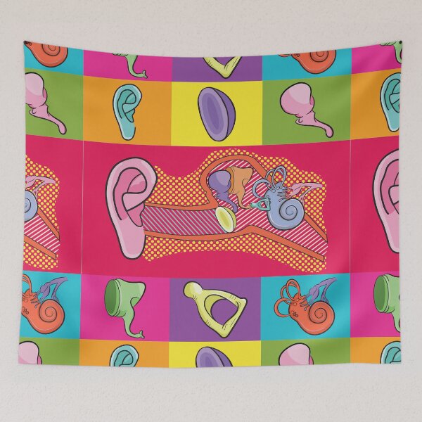 Item preview, Outer, Middle, and Inner Ear Anatomy Colorful Illustration  designed and sold by StacyAnnDesigns.