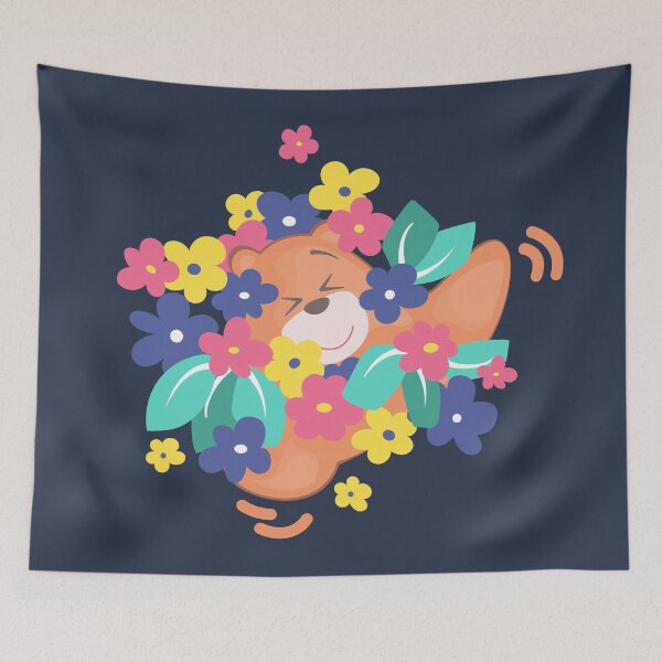 Item preview, Jelly Bear in the Flowers (Dark Background) designed and sold by Jelly Bear.