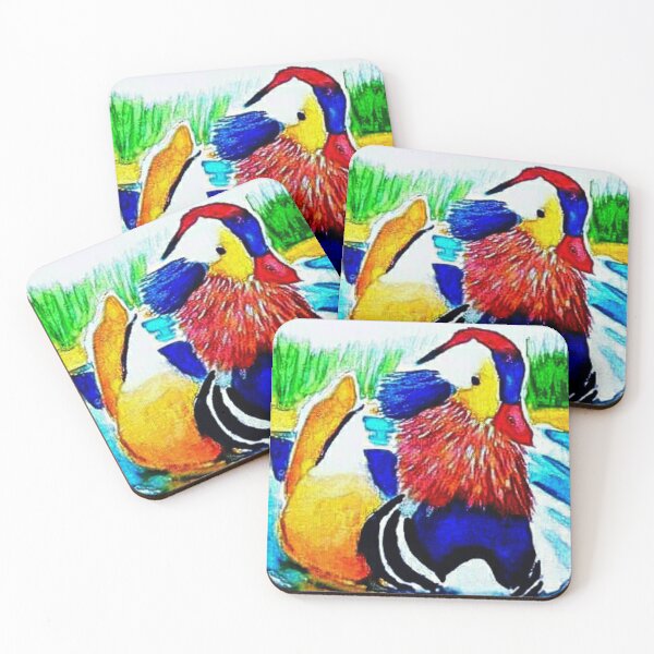 Item preview, Mandarin duck watercolor painting designed and sold by horseaddicted.