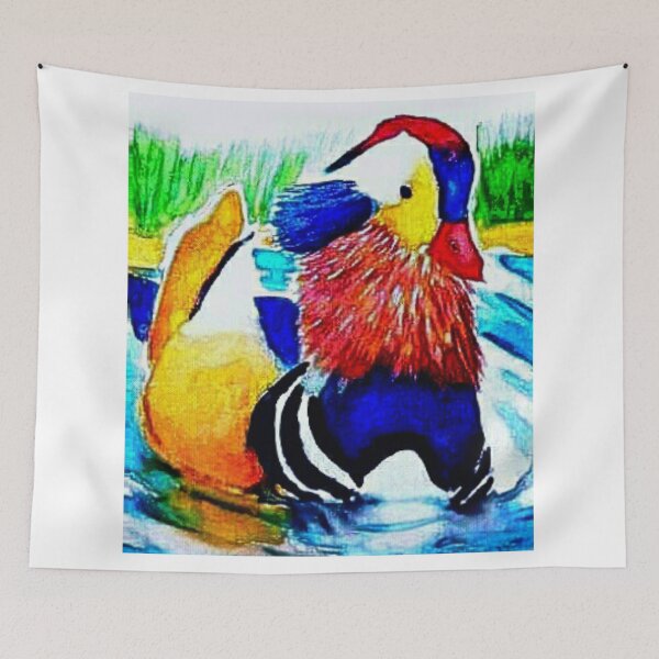 Item preview, Mandarin duck watercolor painting designed and sold by horseaddicted.