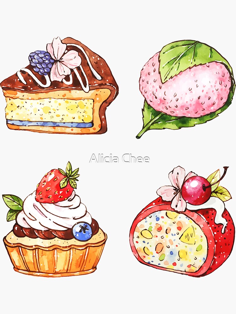 "Japanese Desserts Pack1" Sticker by NiftyTrinket Redbubble