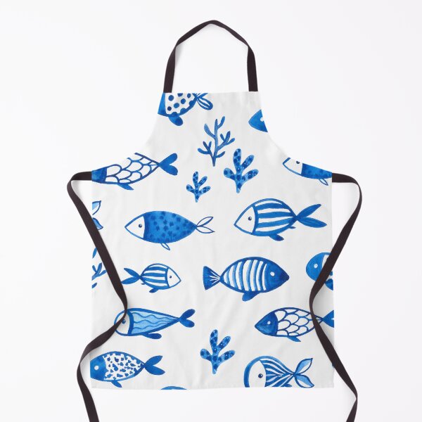 Item preview, Blue gouache fishes designed and sold by kostolom3000.