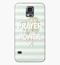 Pastell Stripy Blau und Creme Leistungsstarke Gebet Zitat Hülle & Skin für Samsung Galaxy