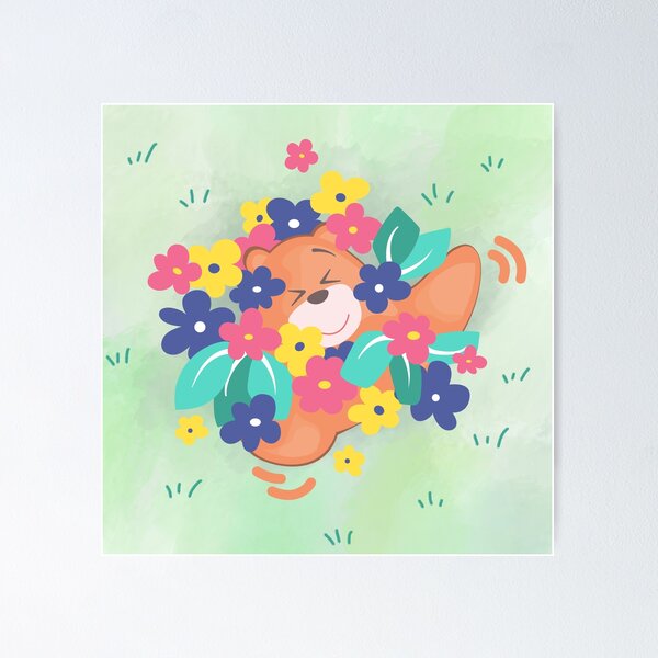 Item preview, Jelly the Bear in the Flower - Park Background designed and sold by Jelly Bear.