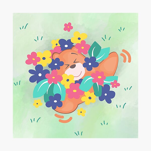 Item preview, Jelly the Bear in the Flower - Park Background designed and sold by Jelly Bear.