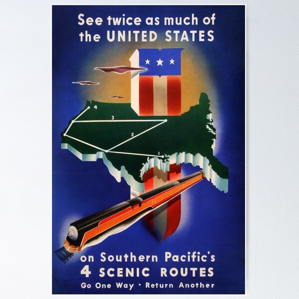 Item preview, retro classic Scenic Route poster designed and sold by CorasPosters.