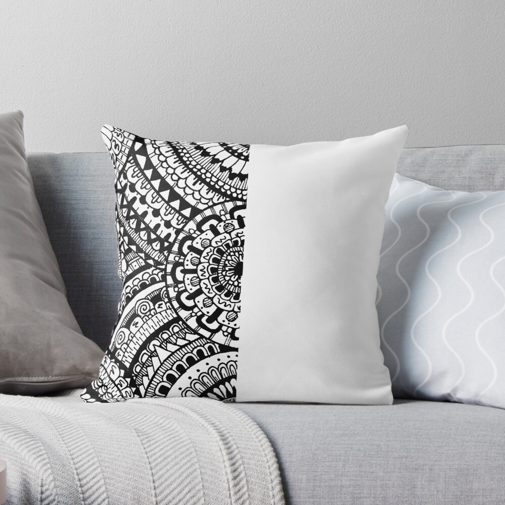 Patterns and Circles Throw Pillow