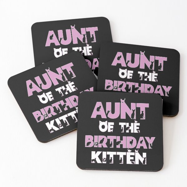 Item preview, Aunt Of The Birthday Kitten Girl Cat Lover Themed Party graphic designed and sold by Grabitees.