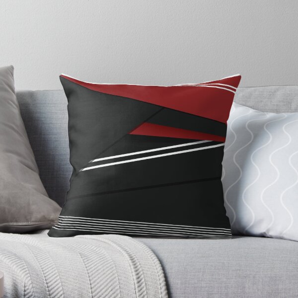 Red, White and Black Throw Pillow