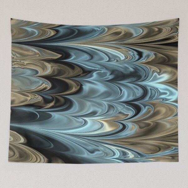 Item preview, Smoky Azure Blue & Champagne Marbled Feather Design designed and sold by ReesDesigns.