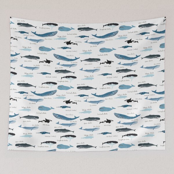 Item preview, Wild Blue Whales designed and sold by Claireybean.