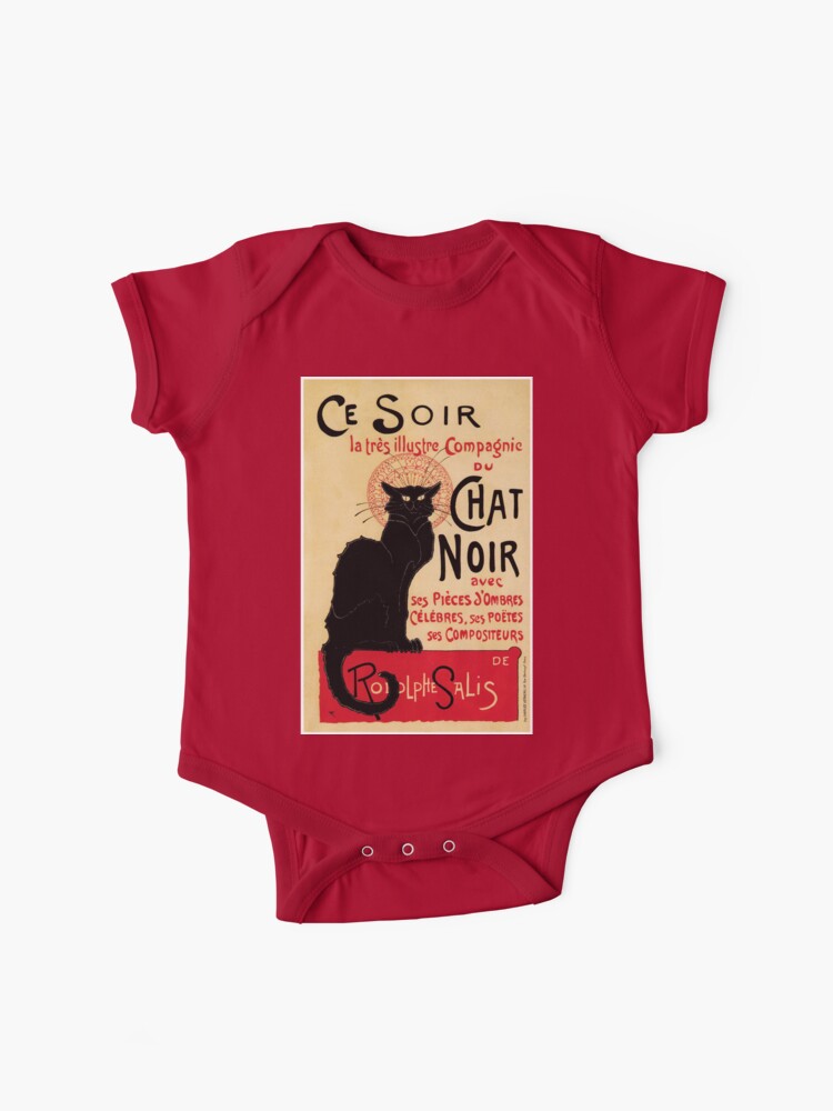 The Black Cat Le Chat Noir Famous Art Nouveau Ad Baby One Piece By pshop Redbubble